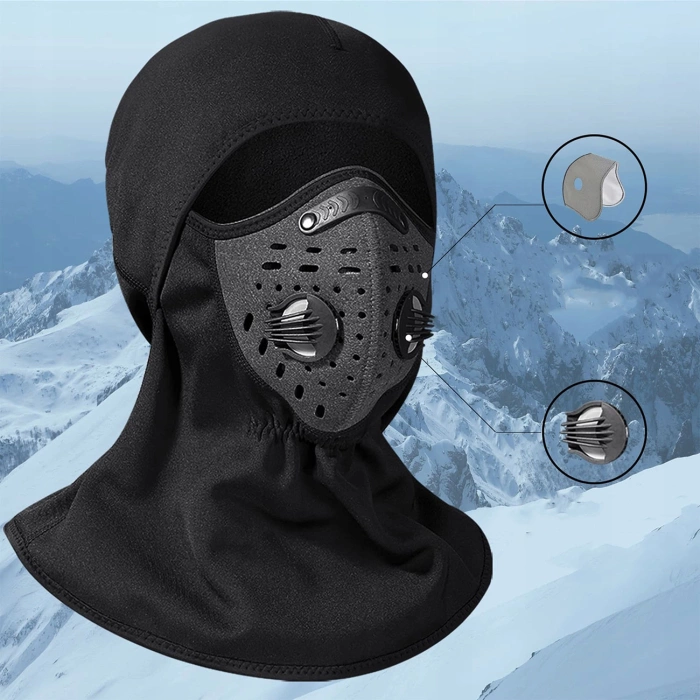 Rockbros LF7127-1 New Velvet Sports Balaclava with Filter - Black