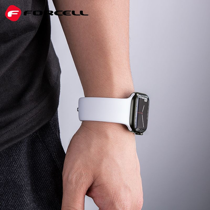 FORCELL F-DESIGN FA01 pasek do APPLE Watch 42 / 44 / 45 / 49 mm biały