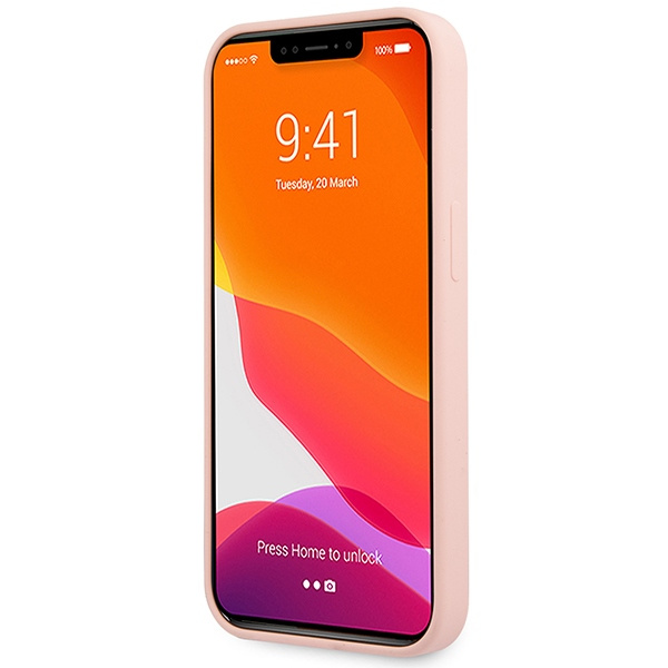 Guess GUHCP13MLSLMGLP iPhone 13 6,1" hellrosa/hellrosa hartcase Silikon Script Gold Logo