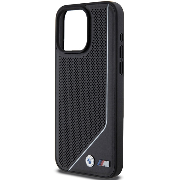 Coque Bmw Bmhmp15l23pucpk IPhone 15 Pro 6.1" Black/Black Hardcase Perforated Twisted Line MagSafe Case