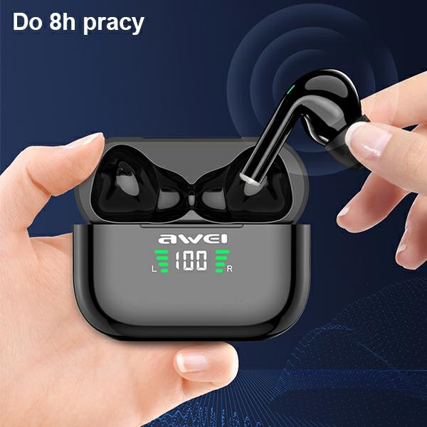 AWEI headphones Bluetooth 5.1 T29P TWS + docking station black/black