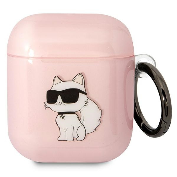 Karl Lagerfeld KLA2HNCHTCP Airpods 1/2 funda rosa/rosa Iconic Choupette
