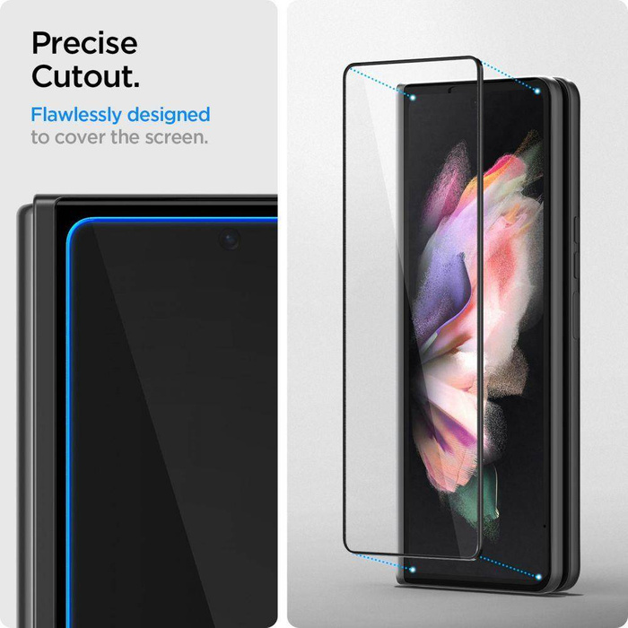 Tempered Glass SPIGEN Samsung Galaxy Z Fold 3 Glas FC &amp; Scharnier Film Schwarz Glas