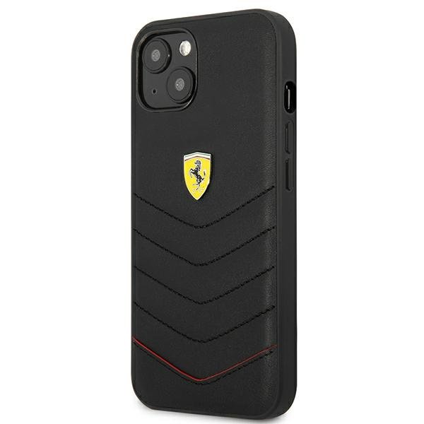 Pouzdro FERRARI Apple iPhone 13 Mini Off Track prošívané černé pevné pouzdro