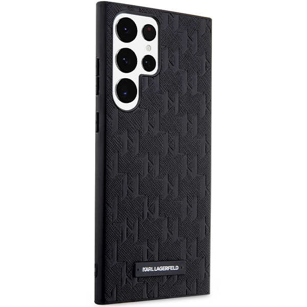 Hülle Karl Lagerfeld KLHCS23LSAKLHPK S23 Ultra S918 hartcase schwarz/schwarz Saffiano Mono Metall Logo Case