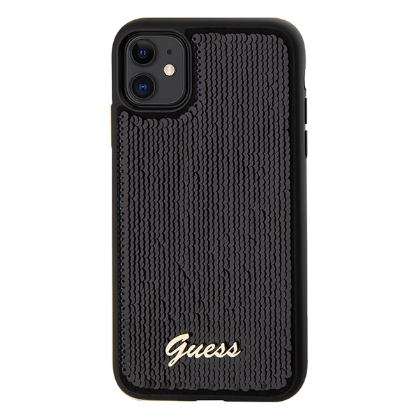Etui Guess GUHCN61PSFDGSK iPhone 11 / Xr 6.1" czarny/black hardcase Sequin Script Metal Case