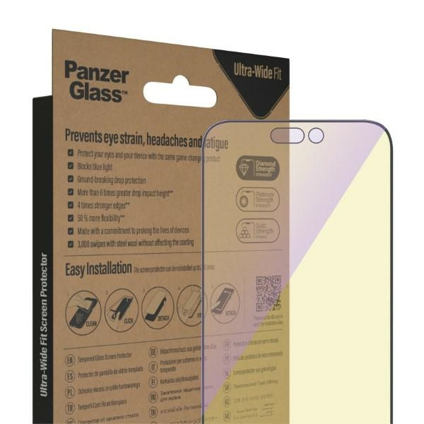 Glas PanzerGlass Ultra-Wide Fit iPhone 14 Pro Max 6.7" Bildschirm Schutz Antibakteriell Easy Aligner Inklusive Anti-Blaulicht 2794