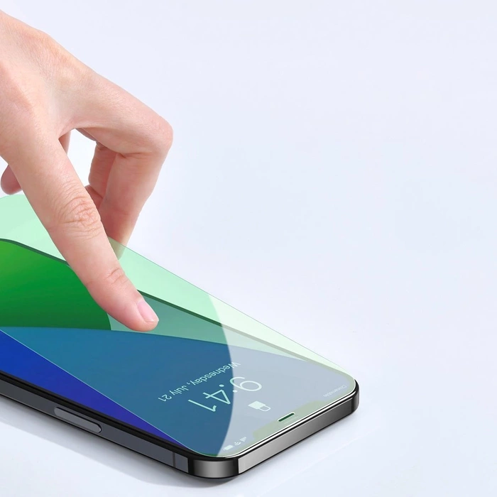 [APRÈS RETOUR] Baseus 2x 0,15mm verre trempé vert avec filtre anti-lumière bleue iPhone 12 mini (SGAPIPH54N-LP02)