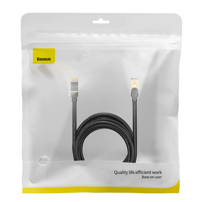 Baseus Speed Seven vysokorychlostní síťový kabel RJ45 10 Gbps 20 m černý (WKJS010901)