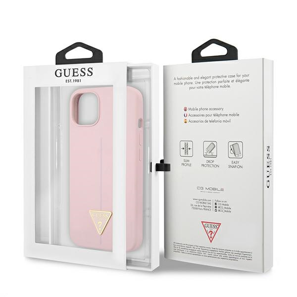 Hülle GUESS Apple iPhone 13 Silikon-Dreieck Lila Hartcase