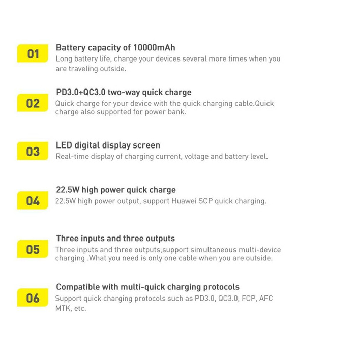 Baseus Adaman Kovová powerbanka s rychlým nabíjením 10000mAh 22,5W (Overseas Edition 2021) černá + kabel USB-A - USB-C 3A 0,3m černá