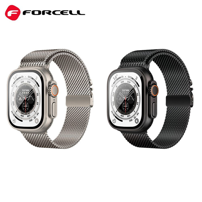Pasek do Apple Watch Forcell F-Design FA11 zatrzask stal 38 / 40 / 41 mm srebrny