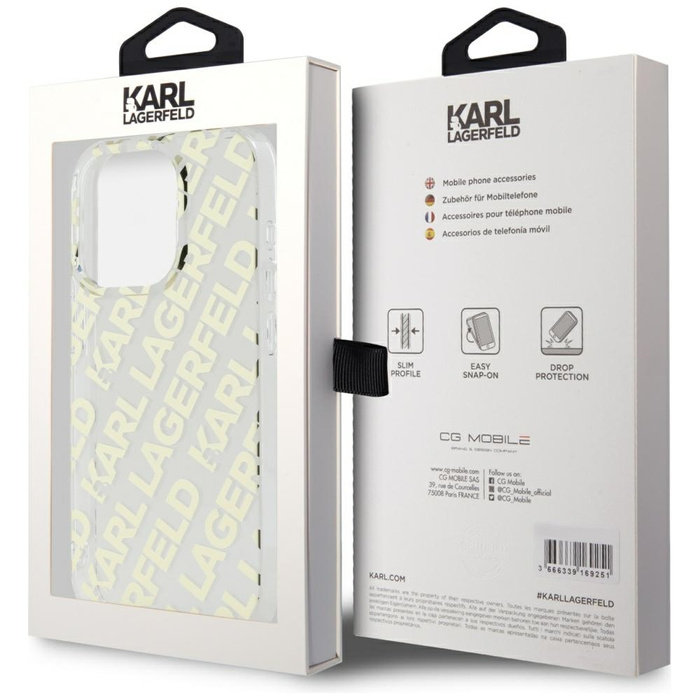 Etui Karl Lagerfeld KLHCP15LHKFOEMD iPhone 15 Pro 6.1" złoty/gold hardcase IML Fullover  Logo
