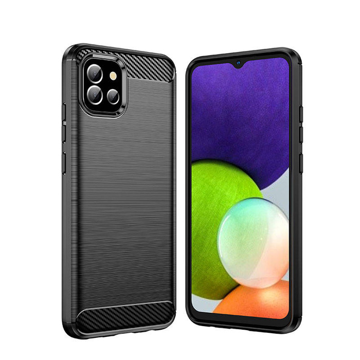 Carbon Case Flexibel Handyhülle TPU Schutzhülle für Samsung A03S EU (166.5) schwarz