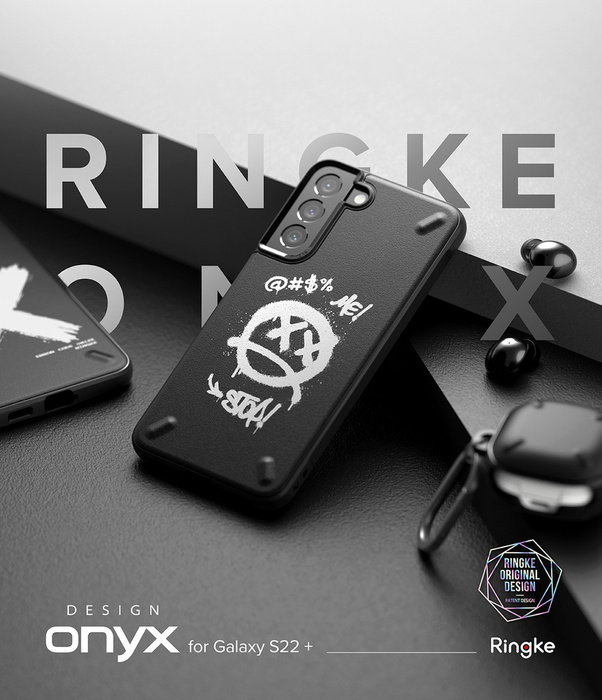 Ringke Onyx Design Durable Cover Case für Samsung Galaxy S22+ (S22 Plus) schwarz (Graffiti) ()