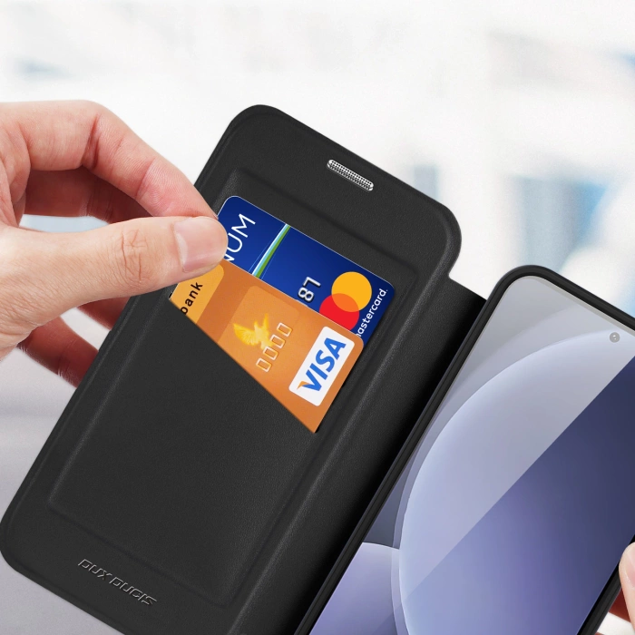 Dux Ducis Skin X Pro Hülle für Samsung Galaxy S25+ mit MagSafe und Portemonnaie – Schwarz