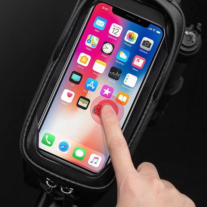 Rockbros B68-1 armored bicycle bag for phone 1.5l - black