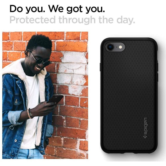 Telefontok SPIGEN Liquid Air Apple iPhone 7 8 SE 2020 fekete tok
