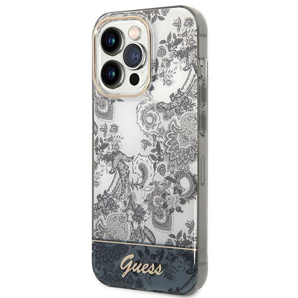 Case Guess GUHCP14XHGPLHG iPhone 14 Pro Max 6.7" grey/grey hardcase Porcelain Collection