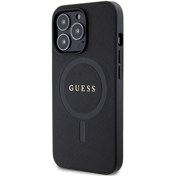 Guess GUHMP13LPSAHMCK iPhone 13 Pro / 13 6.1" black/black hardcase Saffiano MagSafe