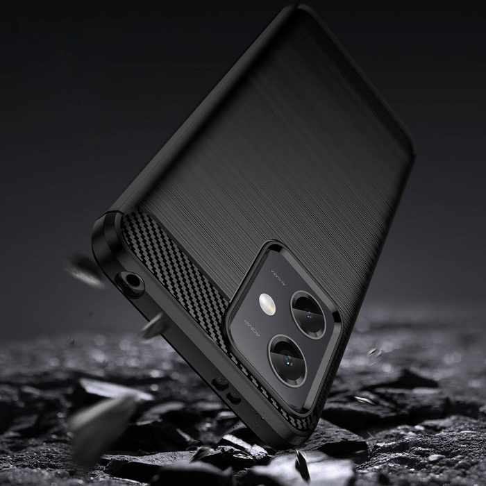 Carbon Case für Xiaomi Poco X5 5G / Redmi Note 12 5G flexible Silikon-Carbon-Hülle schwarz