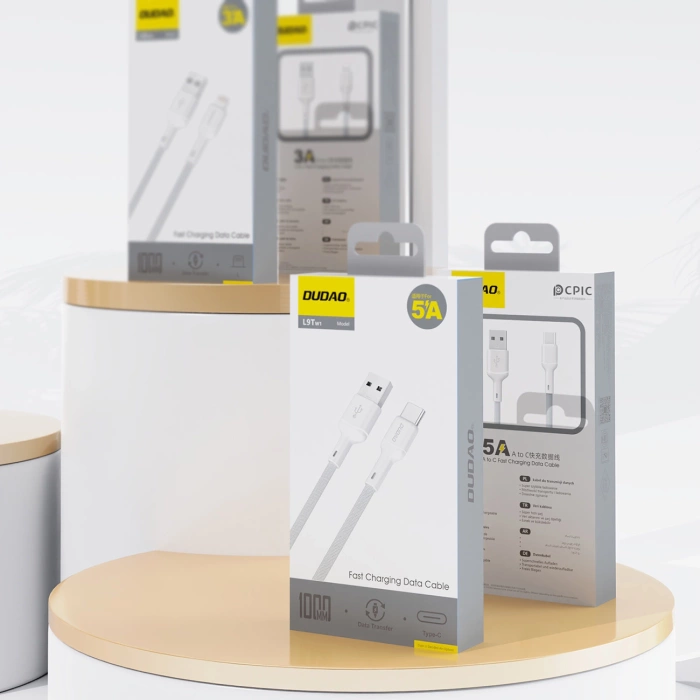 Dudao L9T 5A USB-A - USB-C Kabel 1m - Weiß