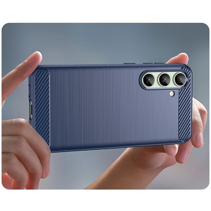 Carbon Case Silikonhülle für Samsung Galaxy S24 FE - blau