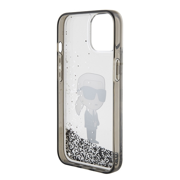 Etui Karl Lagerfeld KLHCP15SLKKNSK iPhone 15 6.1" transparent hardcase Liquid Glitter Ikonik Case