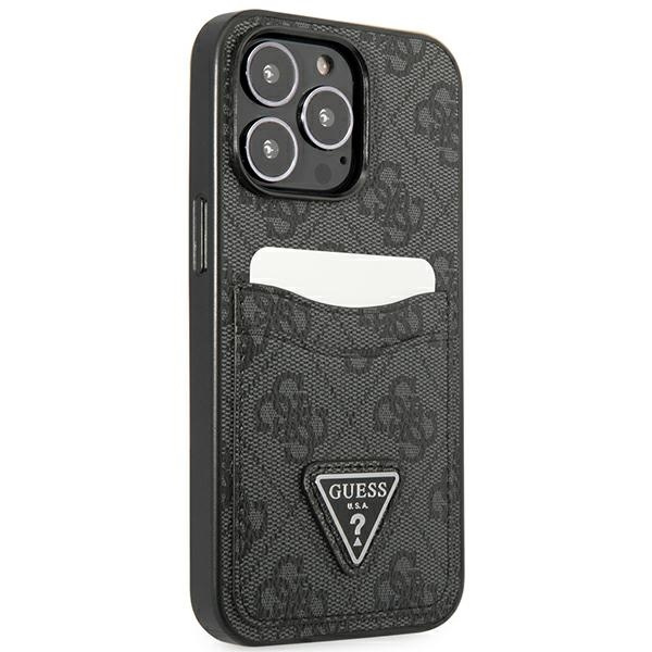 Guess GUHCP13LP4TPK iPhone 13 Pro / 13 6.1" black/black hardcase 4G Triangle Logo Cardslot