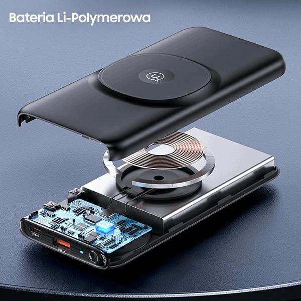 USAMS Powerbank PB62 10000mAh 20W QC3.0+PD Magnetic Wireless Fast Charge schwarz/schwarz 10KCD17101 (US-CD171)