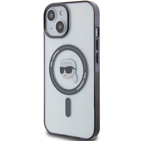 Etui Karl Lagerfeld KLHMP15SHKHNOTK iPhone 15 6.1" transparent hardcase IML Karl`s Head MagSafe Case