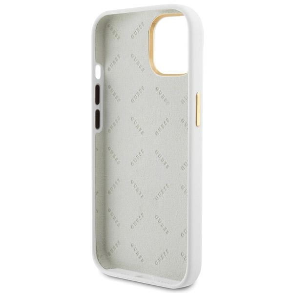 Etui Guess GUHCP15SM4DGPH iPhone 15 6.1" biały/white hardcase Silicone Logo Strass 4G Case