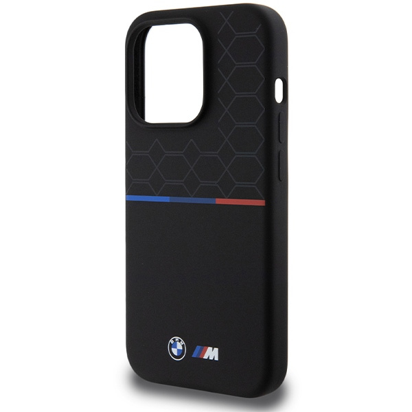 Hülle Bmw Bmhmp15l22smpk IPhone 15 Pro 6.1" Schwarz/Schwarz Hartcase M Silikon Muster MagSafe Case