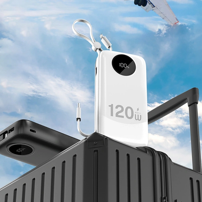 Powerbank Dudao K13Pro 20000mAh z wbudowanym kablem - biały