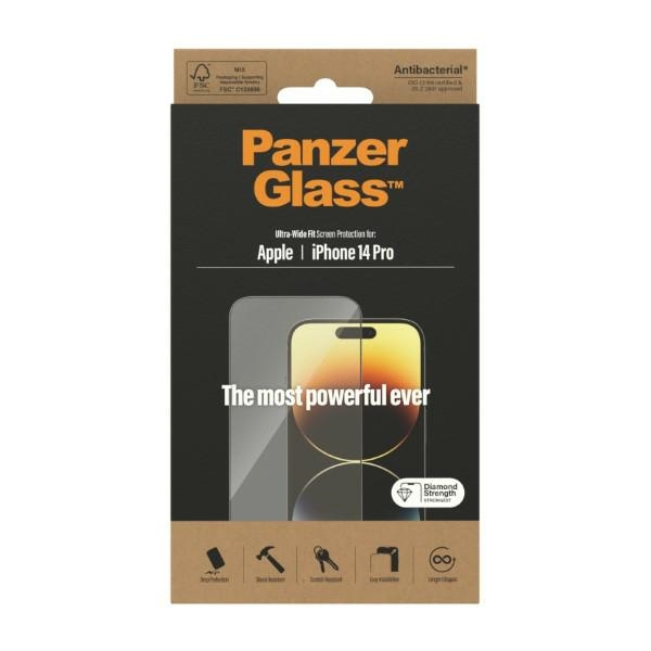 PanzerGlass Ultra-Wide Fit iPhone 14 Pro 6.1" Bildschirm Schutz Antibakteriell 2772
