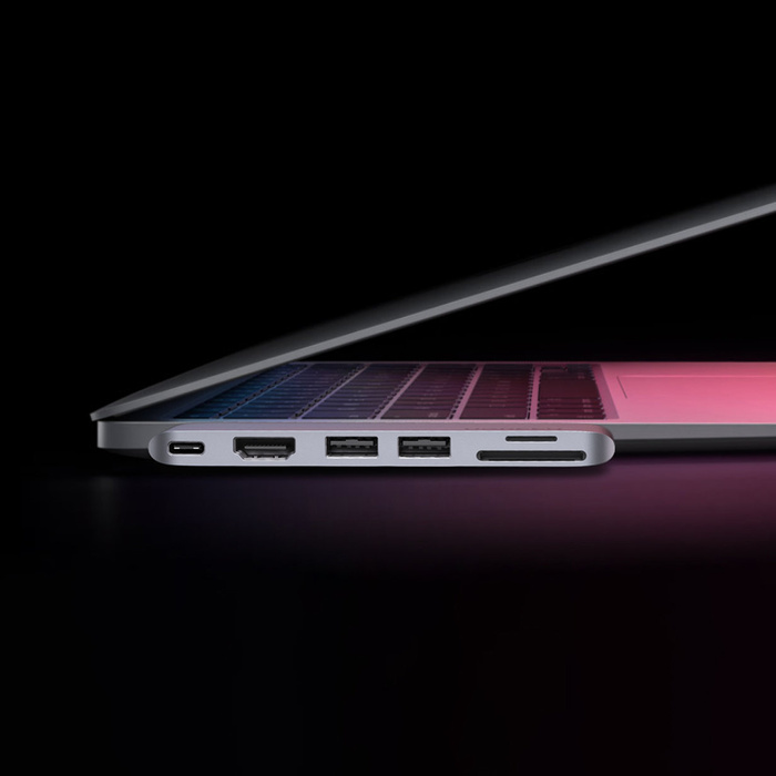 HUB Ugreen CM380 2xUSB C - HDMI/2xUSB 3.0/SDTF/USB C PD - šedý