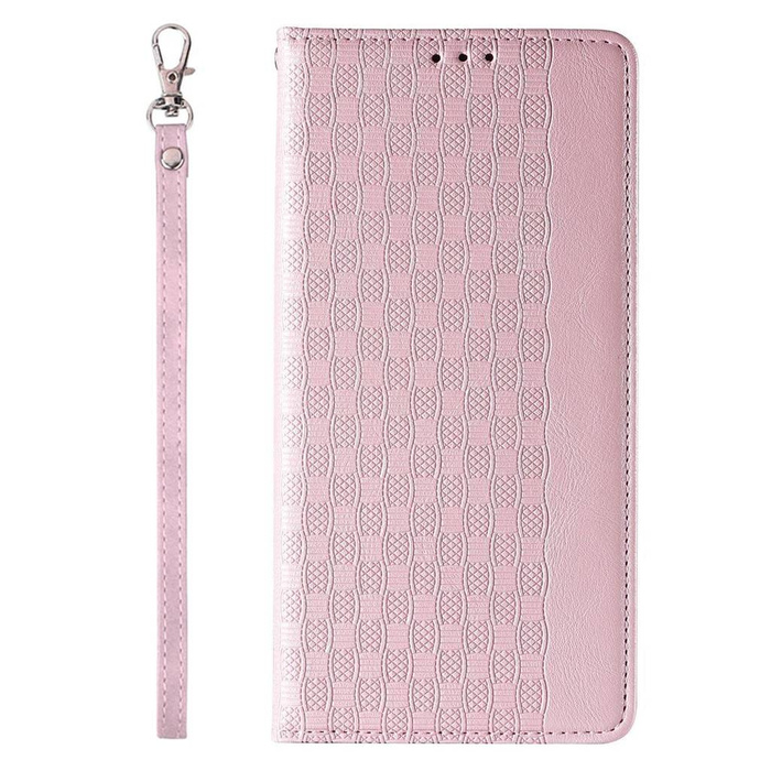 Custodia con cinturino magnetico per Samsung Galaxy S23+ Flip Wallet Mini Lanyard Stand Rosa
