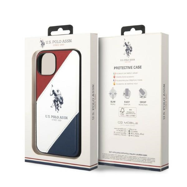 US Polo USHCP14MPSO3 iPhone 14 Plus 6.7" weiß/weiß Tricolor Geprägt