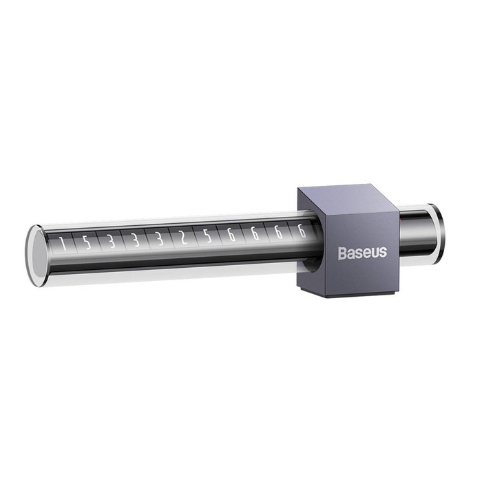 Placa de estacionamiento Baseus para el número de teléfono en el tablero gris