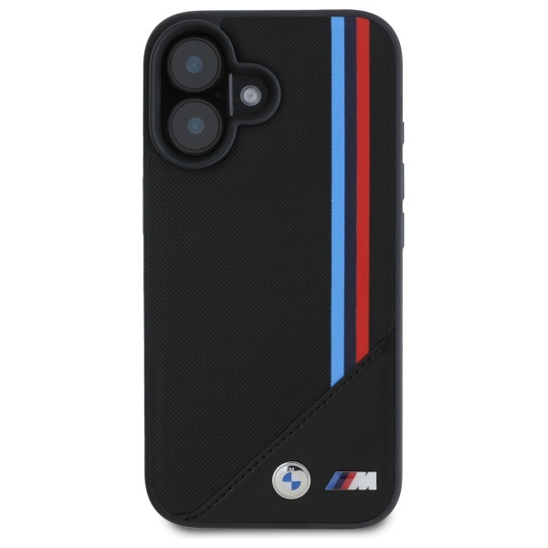 Cover BMW iPhone 16 6,1" nero/nero durocase M Meshed Tricolor Stripes MagSafe