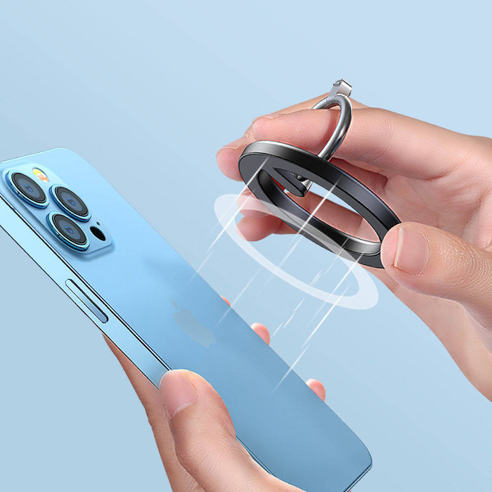 Joyroom kit multifunzionale supporto magnetico per auto anello supporto telefono nero (JR-ZS294)