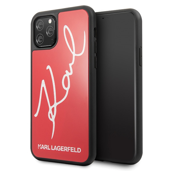 Cover KARL LAGERFELD Apple iPhone 11 Pro Max Signature Glitter Red Case