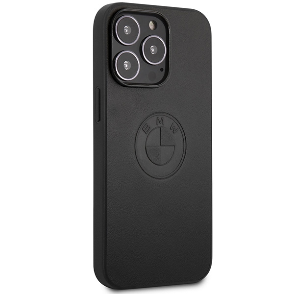Funda BMW BMHCP13LREELK iPhone 13 Pro / 13 6.1" negro/negro durocase Cuero Repujado