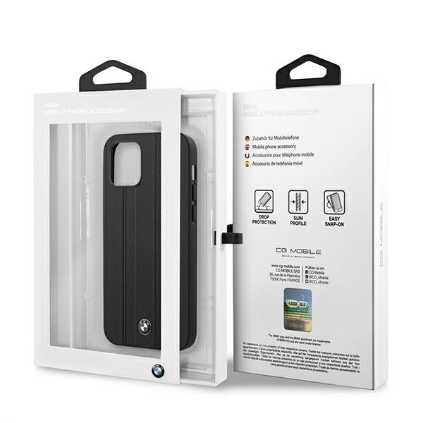 Pouzdro BMW Apple iPhone 12 Mini Signature Sedadlo BMHCP12STTBK Černý pevný kufr