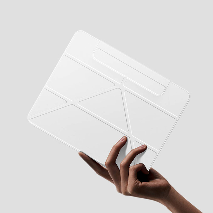 Baseus Safattach Y-type pour iPad Pro 12.9" 2018/2020/2021 housse avec support blanc (ARCX010102)