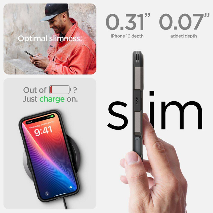 iPhone 16 Spigen Tough Armor Mag Magsafe Gunmetal Hülle