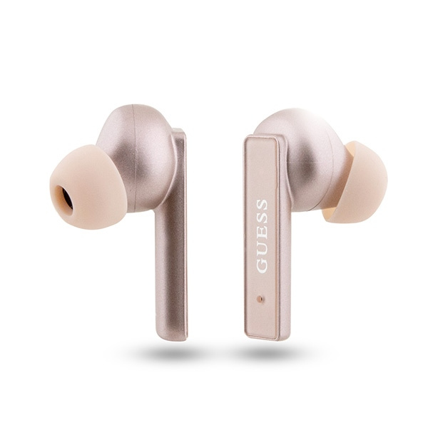 Guess cuffie Bluetooth GUTWSSU20ALEGP TWS + docking station oro rosa/oro rosa Logo stampato