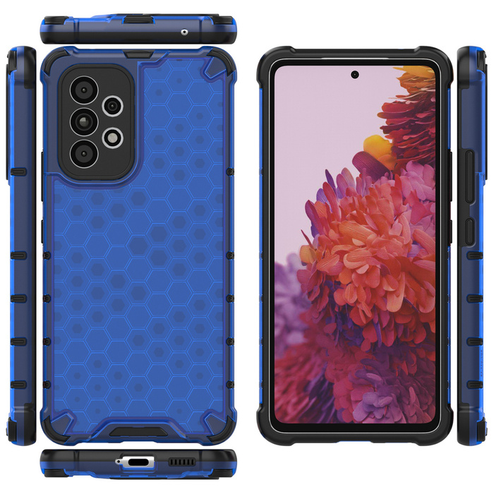 Honeycomb coque housse blindée avec cadre en gel Samsung Galaxy A73 noir