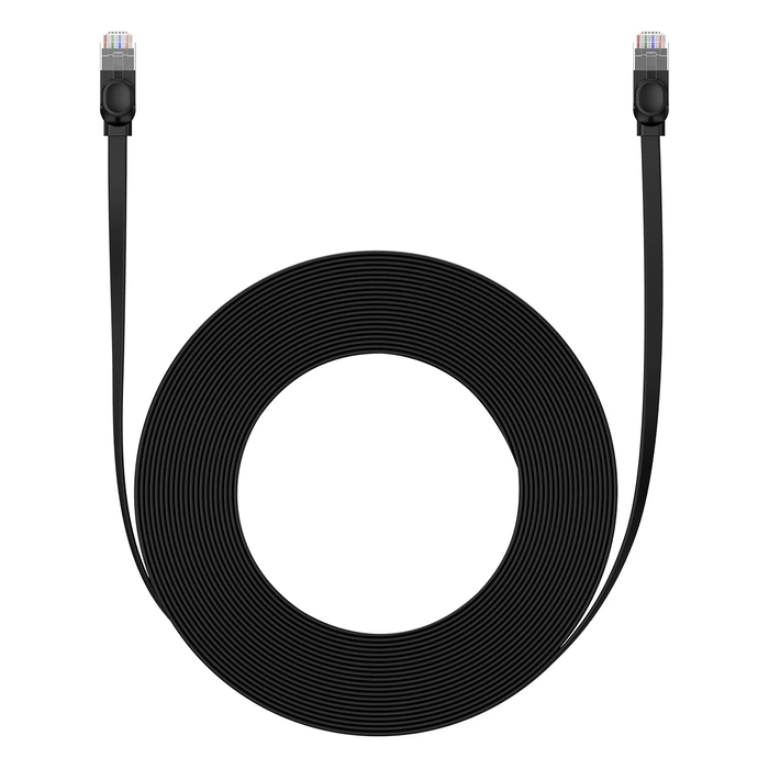 Płaski kabel sieciowy Baseus Ethernet RJ45, Cat.6, 12m (czarny)