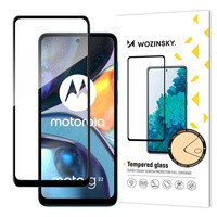 Wozinsky Super Durable Full Glue Verre Trempé Plein Écran Avec Cadre Compatible Motorola Moto G22 Noir